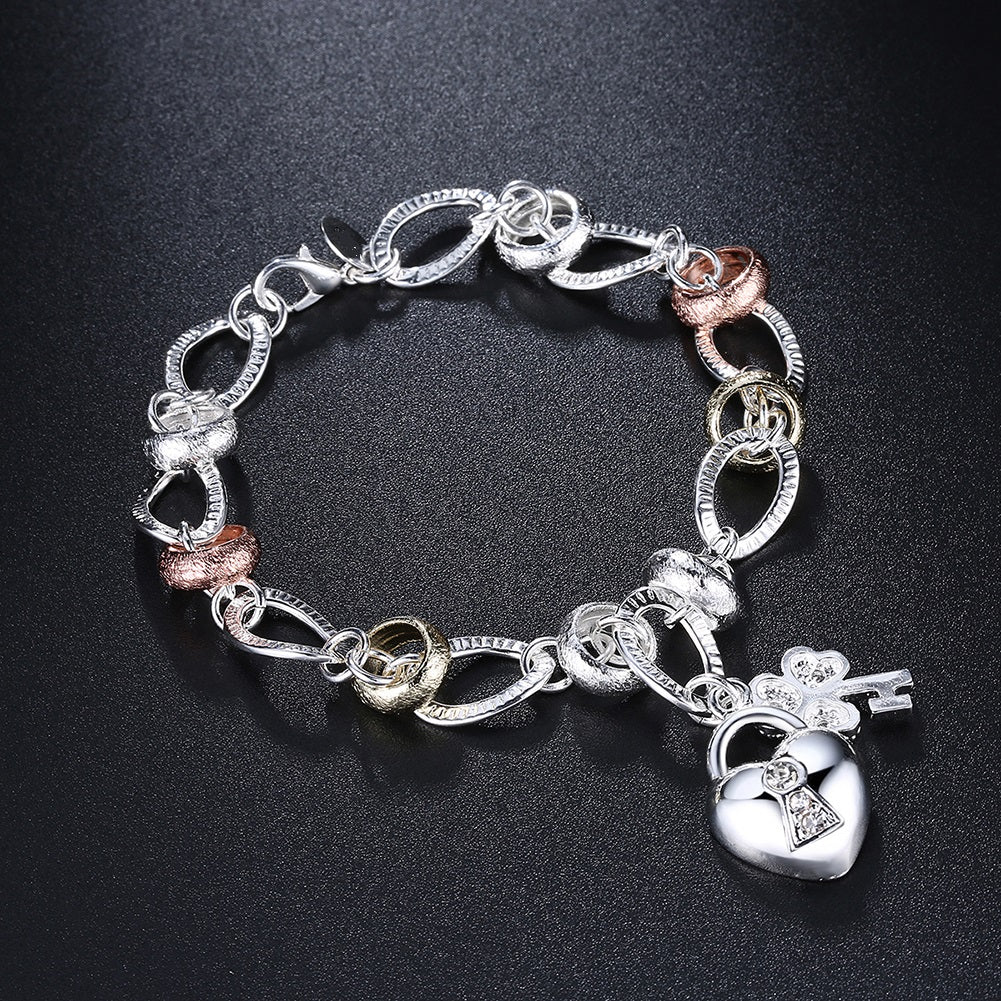 Two Tone Bracelet in 18K White Gold Plated