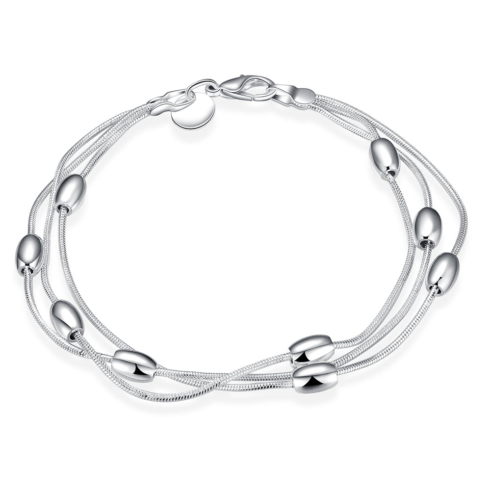 Beans Strands Bracelet in 18K White Gold Plated, Bracelet, Golden NYC Jewelry, Golden NYC Jewelry jewelryjewelry deals, swarovski crystal jewelry, groupon jewelry,, jewelry for mom,