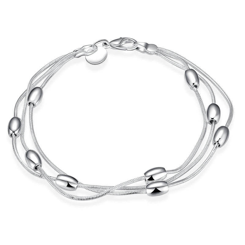 Beans Strands Bracelet in 18K White Gold Plated, Bracelet, Golden NYC Jewelry, Golden NYC Jewelry jewelryjewelry deals, swarovski crystal jewelry, groupon jewelry,, jewelry for mom,