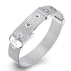 Mesh Buckle Bracelet in 18K White Gold Plated