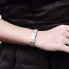 Mesh Buckle Bracelet in 18K White Gold Plated