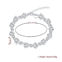 Sqaure Cubed Bracelet in 18K White Gold Plated