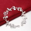 Musical Notes Bracelet in 18K White Gold Plated