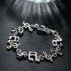 Musical Notes Bracelet in 18K White Gold Plated