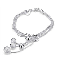 Triple Bead Bracelet Bracelet in 18K White Gold Plated