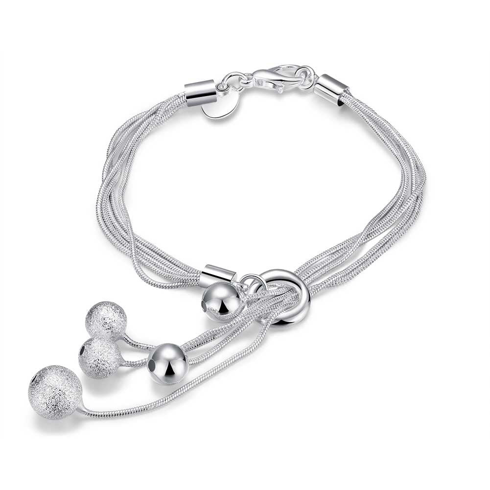 Triple Bead Bracelet Bracelet in 18K White Gold Plated