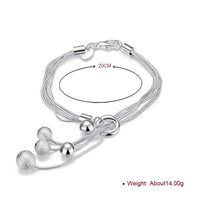 Triple Bead Bracelet Bracelet in 18K White Gold Plated