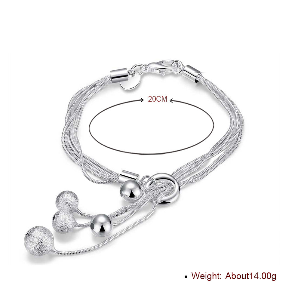 Triple Bead Bracelet Bracelet in 18K White Gold Plated