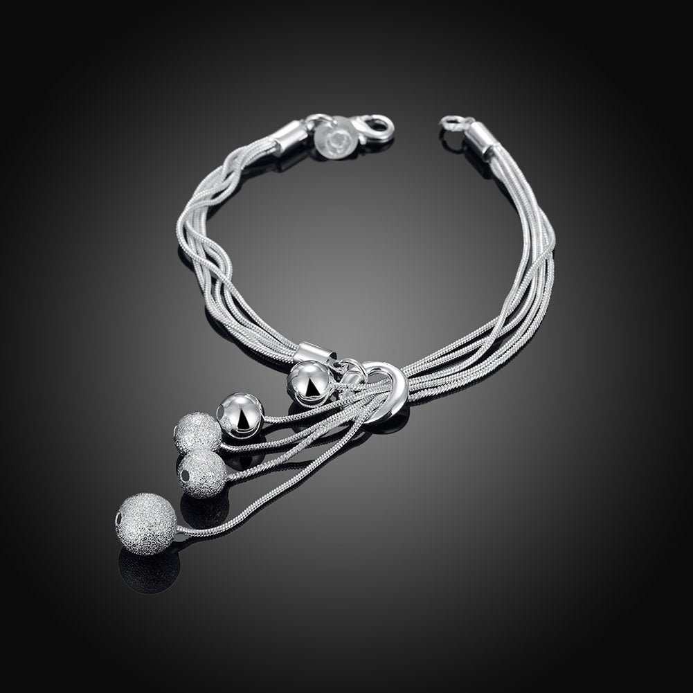 Triple Bead Bracelet Bracelet in 18K White Gold Plated