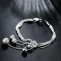 Triple Bead Bracelet Bracelet in 18K White Gold Plated