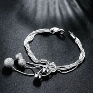 Triple Bead Bracelet Bracelet in 18K White Gold Plated