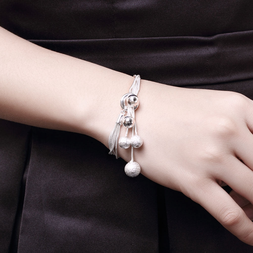 Triple Bead Bracelet Bracelet in 18K White Gold Plated
