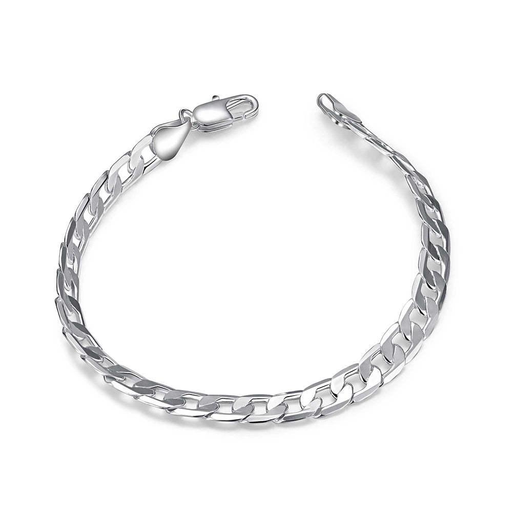 Silver Thin Cuban Figaro Bracelet