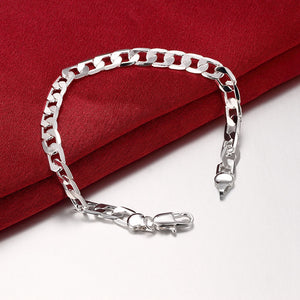 Silver Thin Cuban Figaro Bracelet