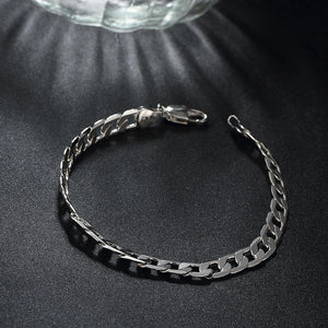 Silver Thin Cuban Figaro Bracelet