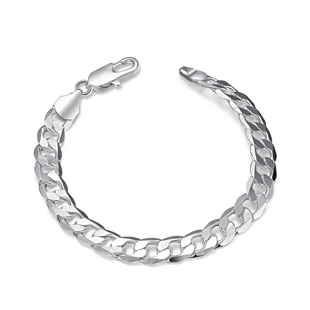 Silver Thick Cuban Figaro Bracelet