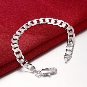 Silver Thick Cuban Figaro Bracelet