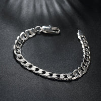 Silver Thick Cuban Figaro Bracelet