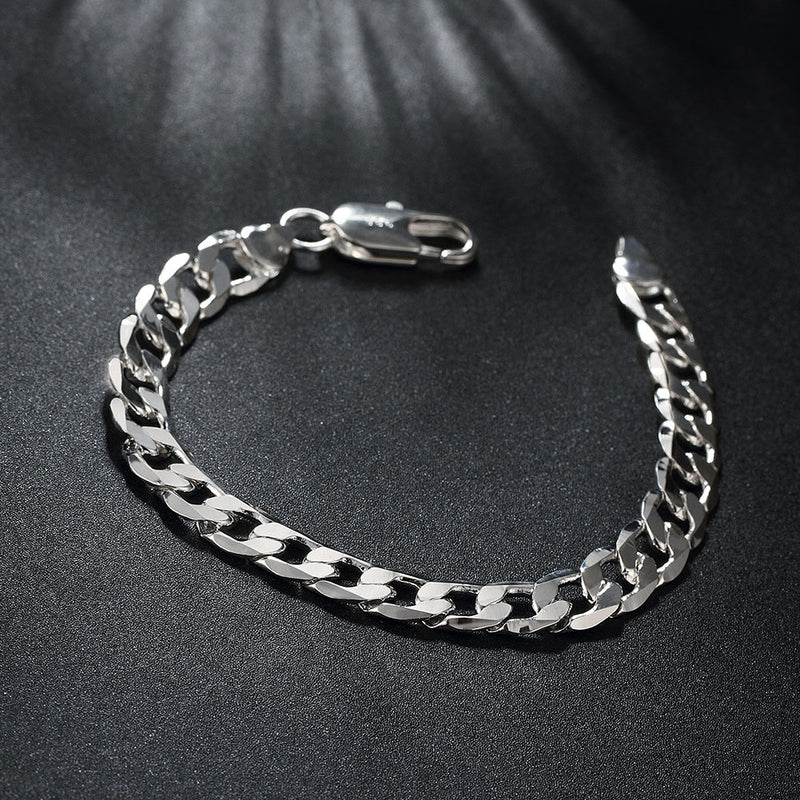 Silver Thick Cuban Figaro Bracelet