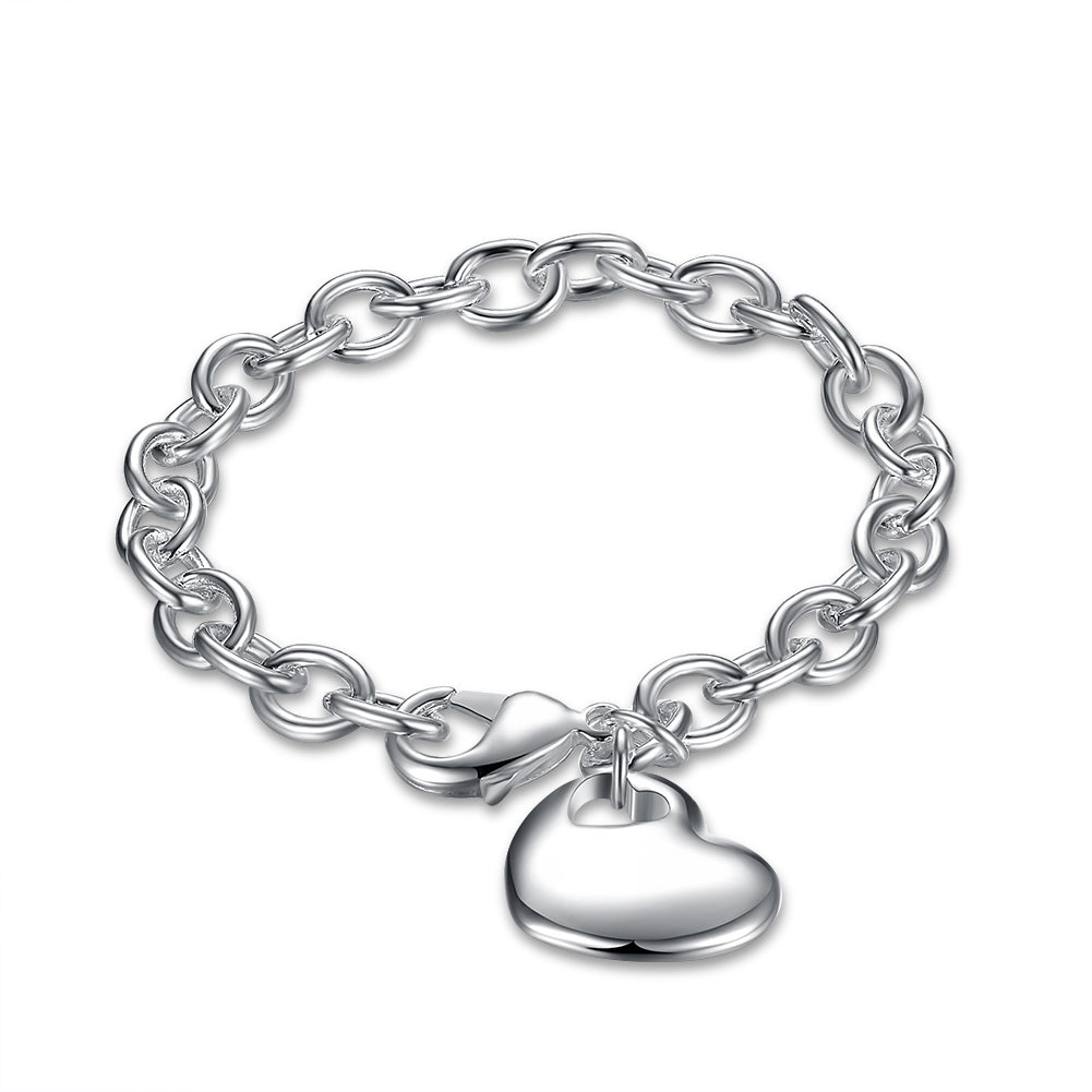 Classic Heart Bracelet in 18K White Gold Plated, Bracelet, Golden NYC Jewelry, Golden NYC Jewelry jewelryjewelry deals, swarovski crystal jewelry, groupon jewelry,, jewelry for mom,