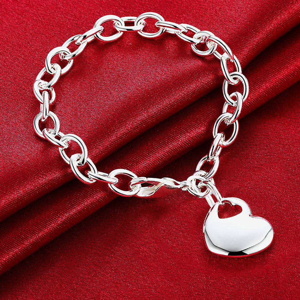 Classic Heart Bracelet in 18K White Gold Plated, Bracelet, Golden NYC Jewelry, Golden NYC Jewelry jewelryjewelry deals, swarovski crystal jewelry, groupon jewelry,, jewelry for mom,