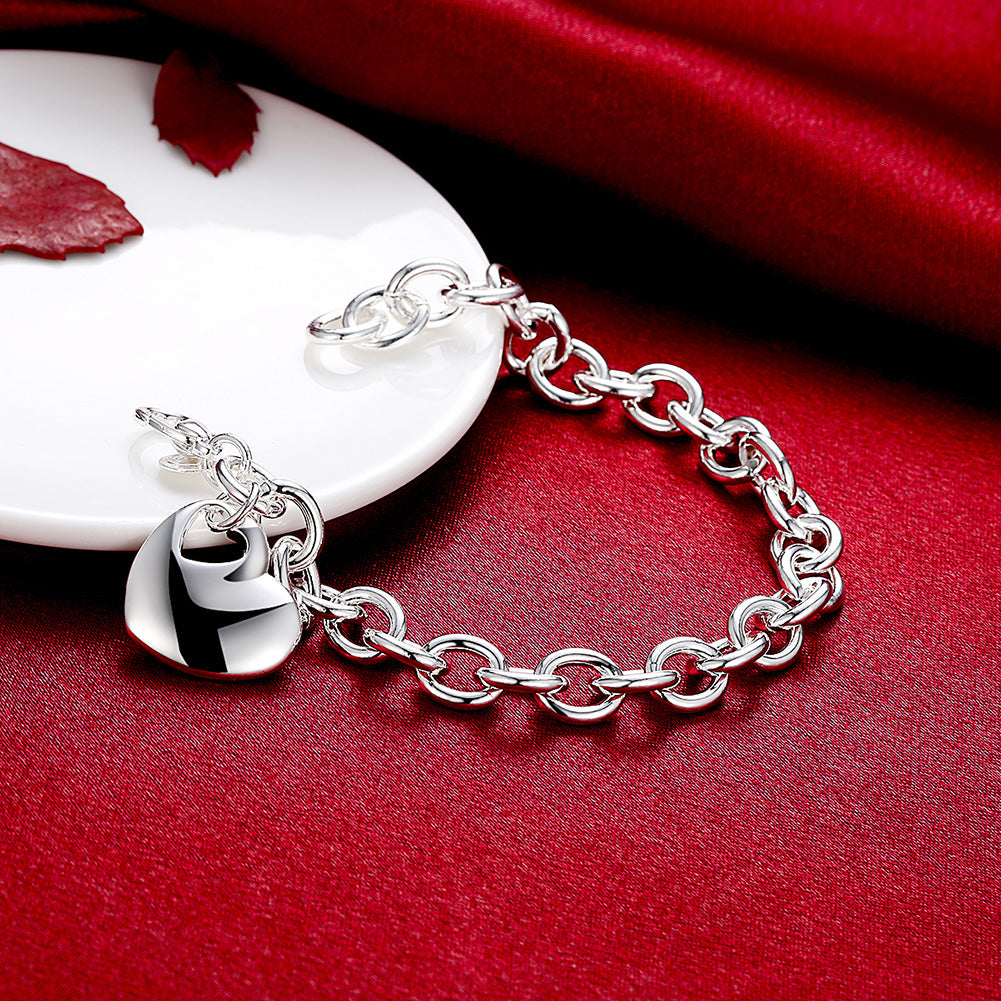 Classic Heart Bracelet in 18K White Gold Plated, Bracelet, Golden NYC Jewelry, Golden NYC Jewelry jewelryjewelry deals, swarovski crystal jewelry, groupon jewelry,, jewelry for mom,