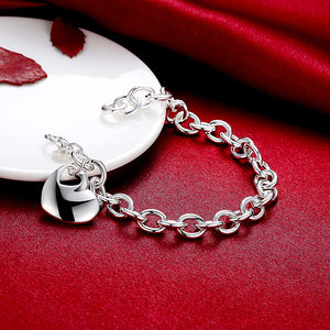 Classic Heart Bracelet in 18K White Gold Plated, Bracelet, Golden NYC Jewelry, Golden NYC Jewelry  jewelryjewelry deals, swarovski crystal jewelry, groupon jewelry,, jewelry for mom,