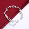 Simple Heart Bracelet in 18K White Gold Plated