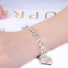 Simple Heart Bracelet in 18K White Gold Plated