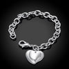 Me and My Moms Heart Bracelet in 18K White Gold Plated