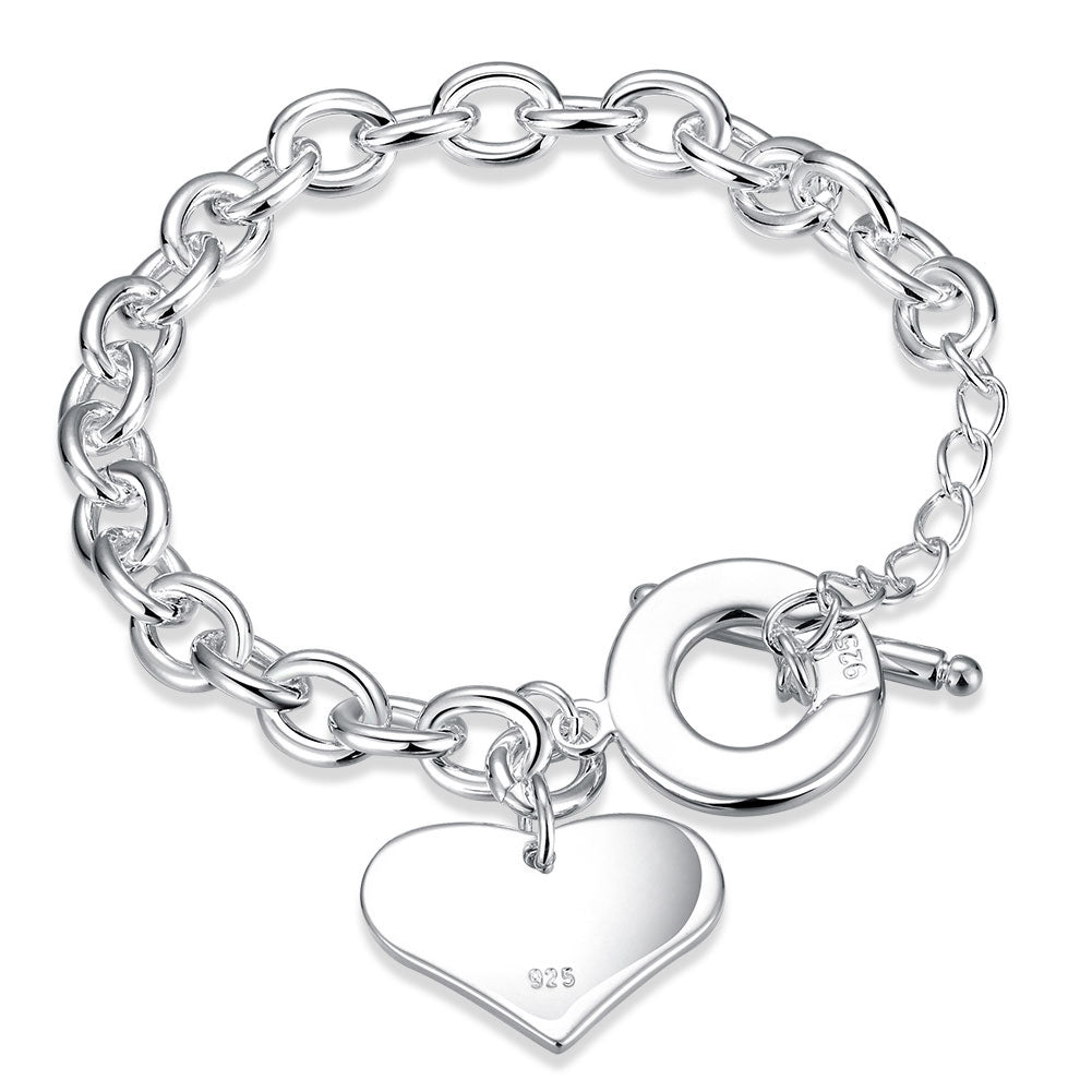 The Classic Heart Gal Bracelet in 18K White Gold Plated