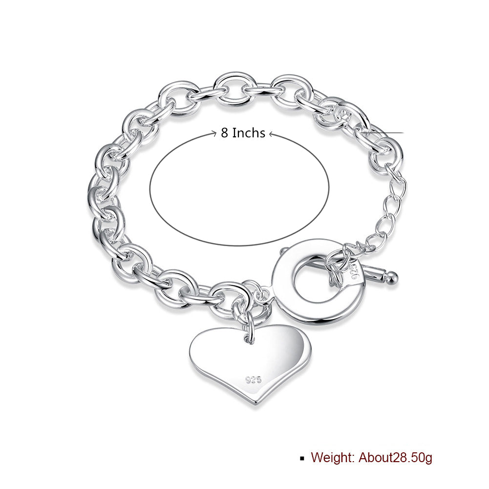 The Classic Heart Gal Bracelet in 18K White Gold Plated