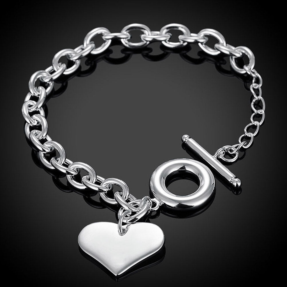 The Classic Heart Gal Bracelet in 18K White Gold Plated