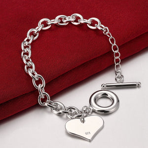 The Classic Heart Gal Bracelet in 18K White Gold Plated