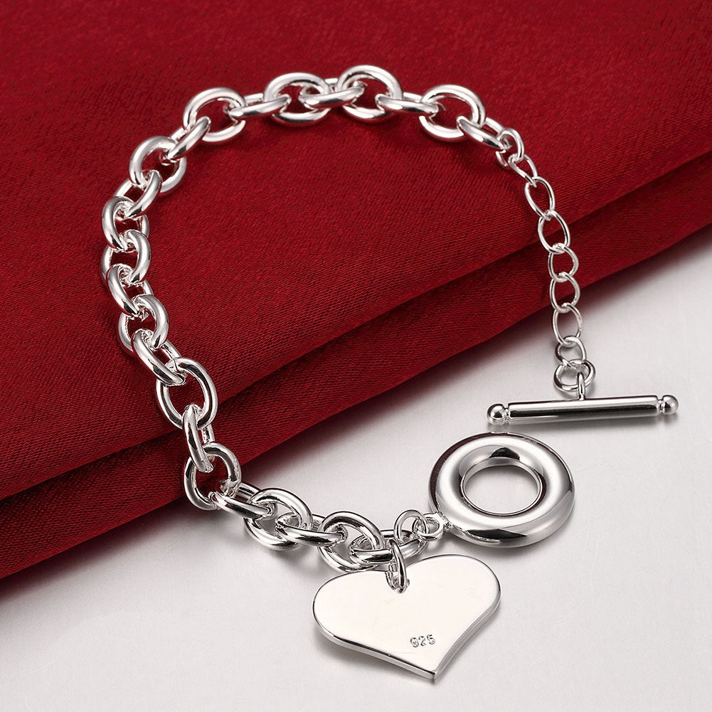 The Classic Heart Gal Bracelet in 18K White Gold Plated