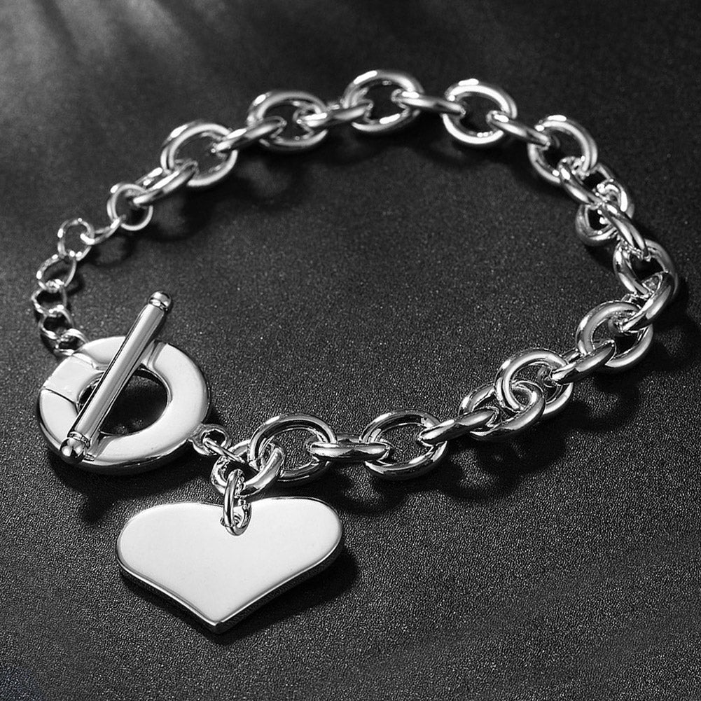 The Classic Heart Gal Bracelet in 18K White Gold Plated