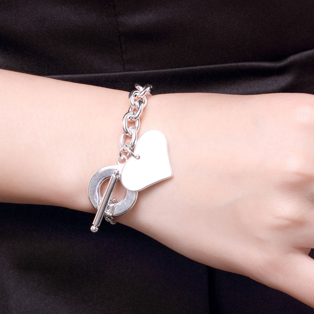 The Classic Heart Gal Bracelet in 18K White Gold Plated
