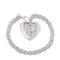 Heart Locket Bracelet in 18K White Gold Plated