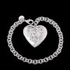 Heart Locket Bracelet in 18K White Gold Plated