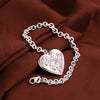 Heart Locket Bracelet in 18K White Gold Plated