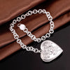 Heart Locket Bracelet in 18K White Gold Plated