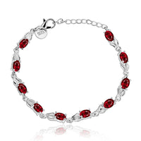 Red Swarovski Multi-Gems Bracelet in 18K White Gold