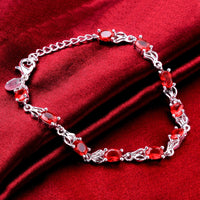 Red Swarovski Multi-Gems Bracelet in 18K White Gold