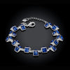 Multi Blue Swarovski Cubed Bracelet in 18K White Gold