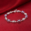 Purple Swarovski Oval Cut Bracelet in 18K White Gold