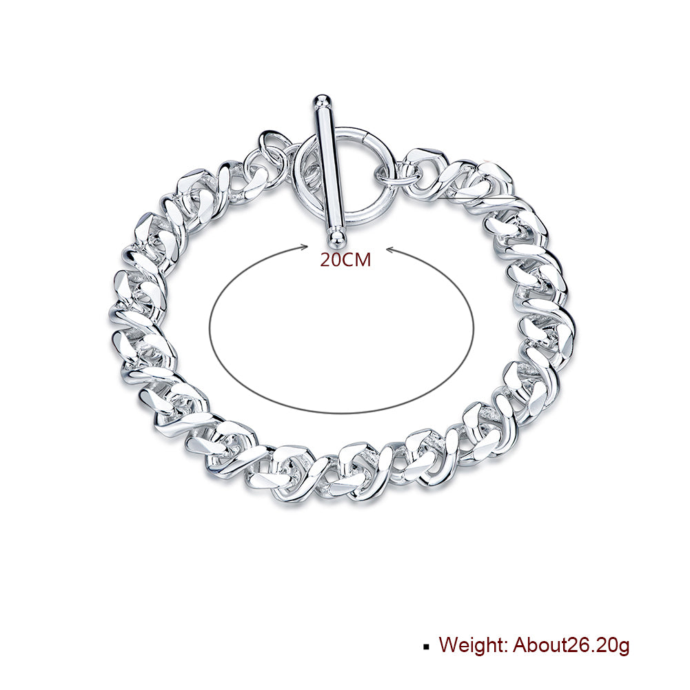 Infinity Swirl Bracelet in 18K White Gold Plated