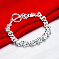 Infinity Swirl Bracelet in 18K White Gold Plated