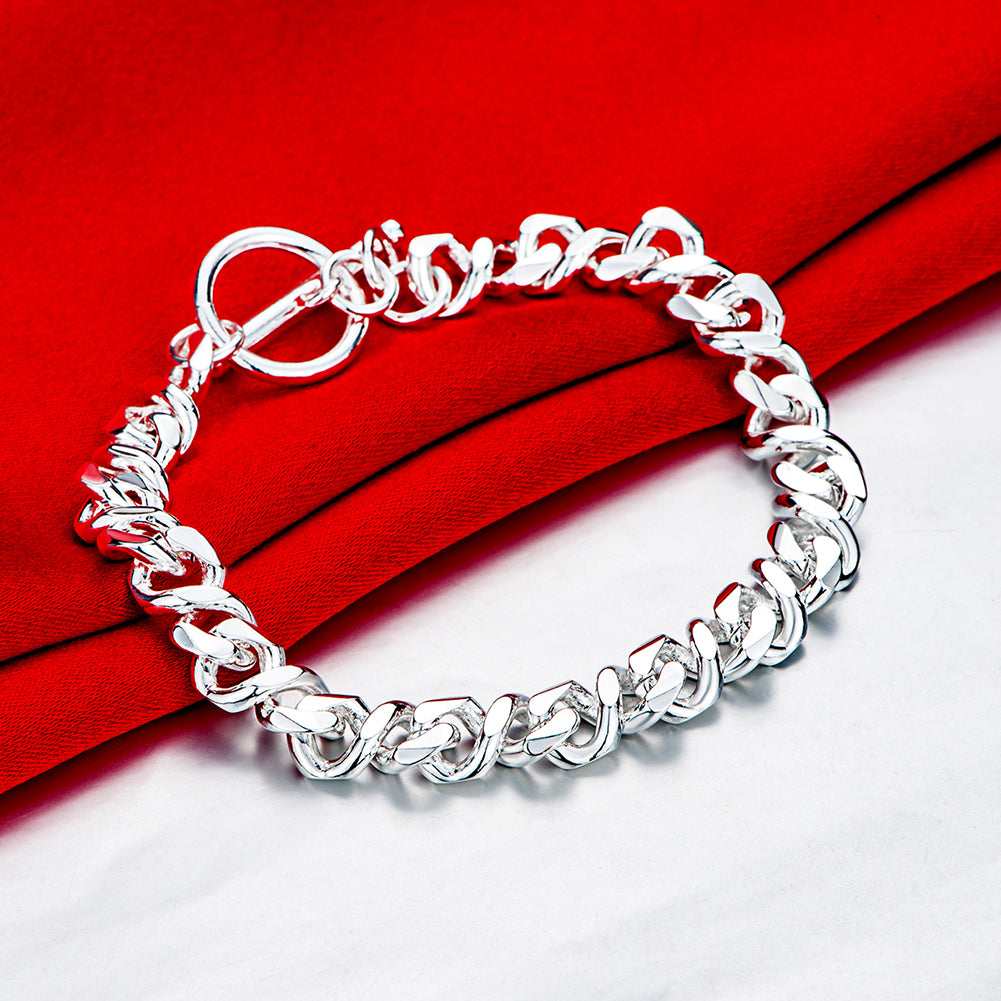 Infinity Swirl Bracelet in 18K White Gold Plated