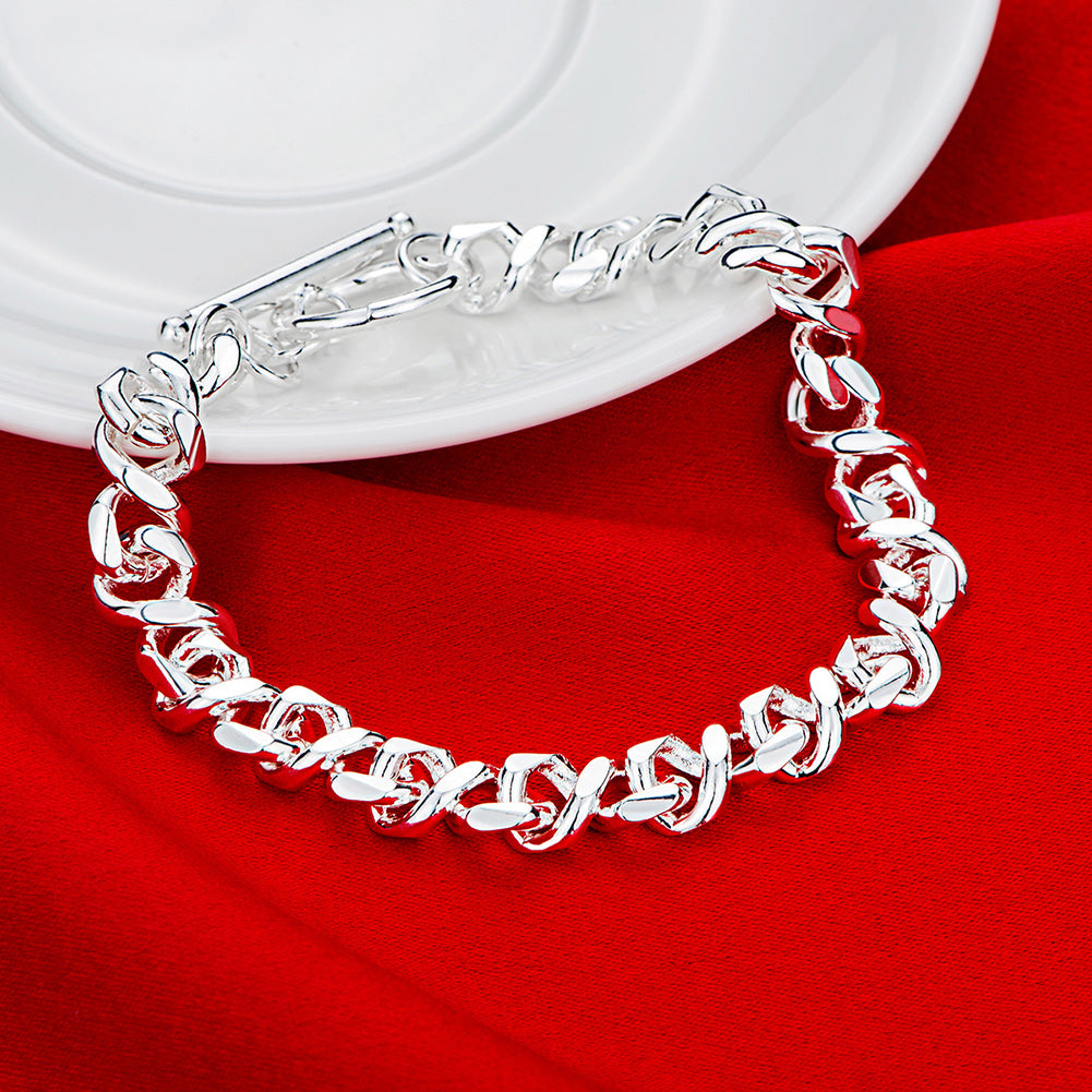 Infinity Swirl Bracelet in 18K White Gold Plated
