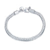 Round Byzantine Chain Bracelet in 18K White Gold Plated
